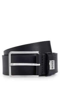 Italian-leather belt with logo keeper