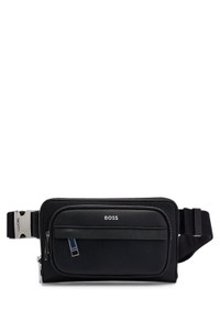 Structured crossbody bag with branded trims