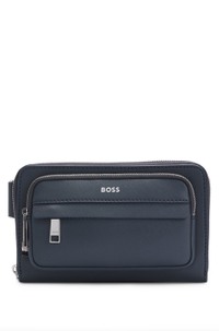 Structured crossbody bag with branded trims