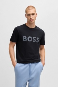Cotton-jersey T-shirt with large logo