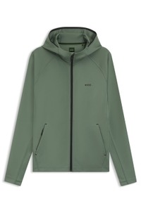 Zip-up hoodie with reflective branding