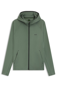 Zip-up hoodie with reflective branding