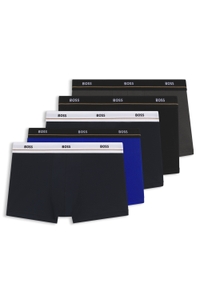 Five-pack of stretch-cotton trunks with logo waistbands