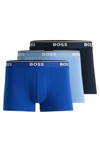Three-pack of stretch-cotton trunks with logo waistbands