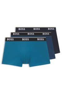 Three-pack of stretch-cotton trunks with logo waistbands
