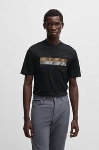 Mercerised-cotton T-shirt with brand artwork