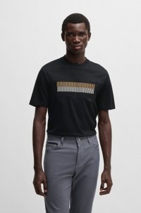 Mercerised-cotton T-shirt with brand artwork