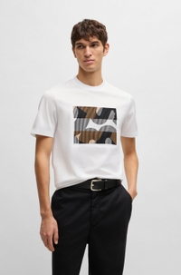Mercerised-cotton T-shirt with brand artwork