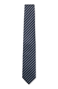 Diagonal-striped tie in silk-blend jacquard