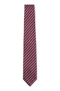 Diagonal-striped tie in silk-blend jacquard