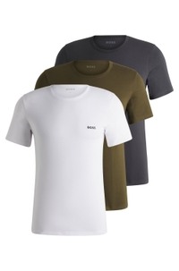 Three-pack of logo-embroidered underwear T-shirts in cotton
