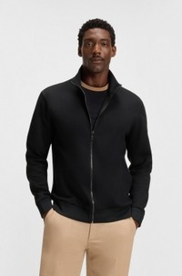 Zip-up sweatshirt in mercerised stretch cotton
