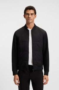 Cotton-blend zip-up sweatshirt with padded front