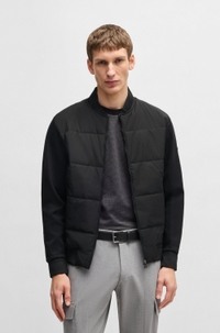 Cotton-blend zip-up sweatshirt with padded front