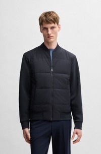 Cotton-blend zip-up sweatshirt with padded front