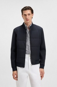 Cotton-blend zip-up sweatshirt with padded front