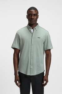 Regular-fit shirt in knitted cotton