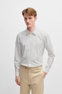 Slim-fit shirt in printed Oxford cotton