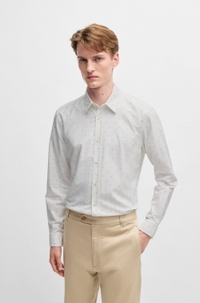 Slim-fit shirt in printed Oxford cotton