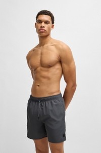 Cargo-pocket swim shorts with logo badge