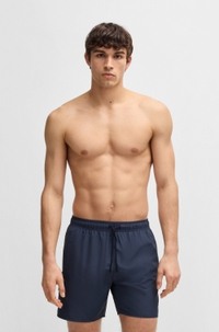 Cargo-pocket swim shorts with logo badge