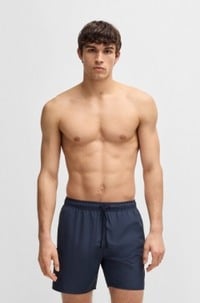 Cargo-pocket swim shorts with logo badge