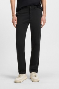 Regular-fit chinos in stretch-cotton satin