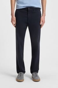 Regular-fit chinos in stretch-cotton satin