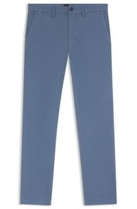 Regular-fit trousers in stretch-cotton satin