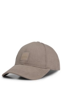 Cotton-twill cap with woven logo patch
