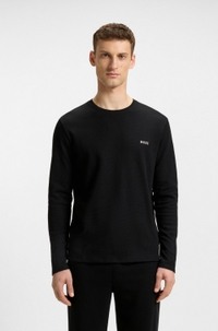 Cotton-blend pyjama T-shirt with embroidered logo