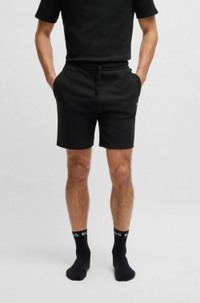 Waffle-structured pyjama shorts with embroidered logo