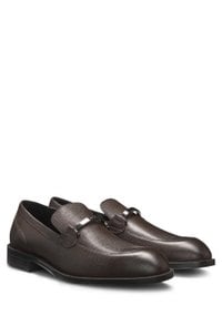 Printed-leather loafers with branded hardware trim