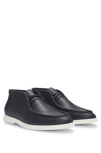 Desert boots in tumbled leather with apron toe