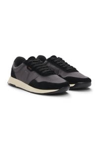 Mixed-material trainers with suede trims