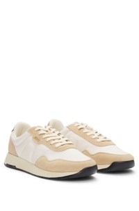Mixed-material trainers with suede trims