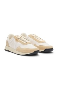 Mixed-material trainers with suede trims