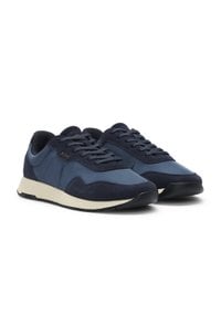 Mixed-material trainers with suede trims