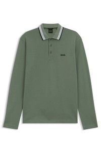 Cotton-piqué polo shirt with contrast logo