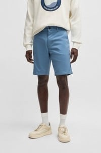 Slim-fit shorts in stretch-cotton twill