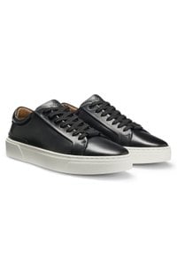 Gary leather low-top trainers with branded lace loop