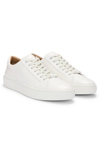 Gary leather low-top trainers with branded lace loop