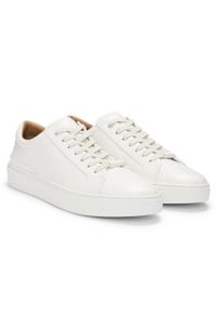 Gary leather low-top trainers with branded lace loop