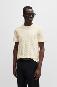 Monogram-jacquard T-shirt in mercerised cotton