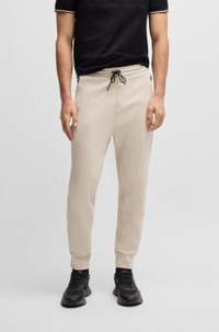 Stretch-cotton-blend tracksuit bottoms with logo patch