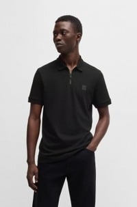 Slim-fit knit polo in stretch-cotton piqué