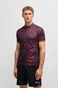Active Paddy graphic-print polo shirt with UV protection
