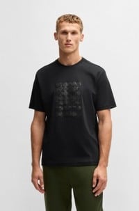 Interlock-cotton T-shirt with circle artwork