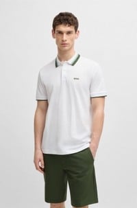 Paddy active polo shirt with contrast stripes