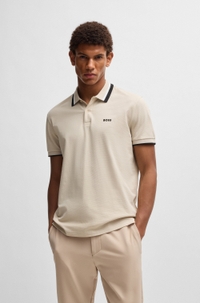 Paddy active polo shirt with contrast stripes